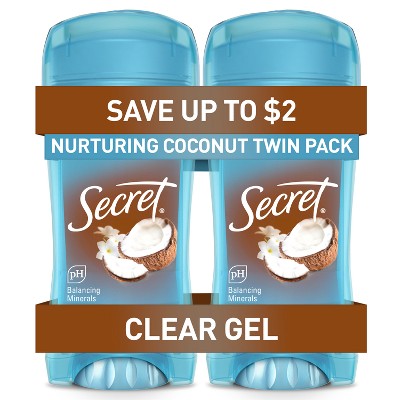 Secret Fresh Clear Gel Antiperspirant & Deodorant Coconut Scent 2pk/2.6oz - Imperfect Container