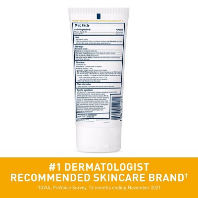 CeraVe Hydrating 100% Mineral Sunscreen for Body SPF 50 5 fl oz - Imperfect Container
