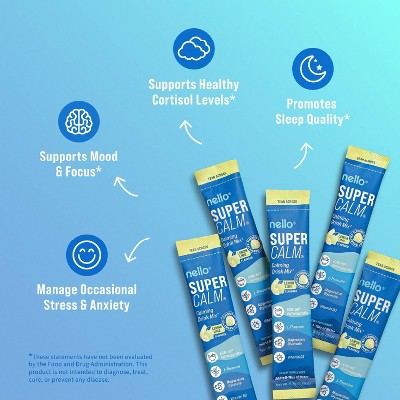 Nello Supercalm Calming Drink Mix Supplement Powder Lemon Lime 10ct - New