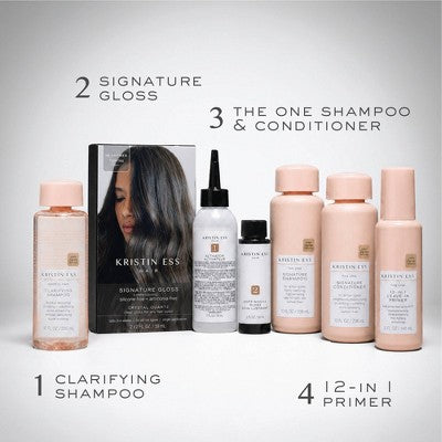 Kristin Ess Hair Gloss in Crystal Quartz for All Hair Colors - Semi Permanent Dye + Toner 4 fl oz - Imperfect Box