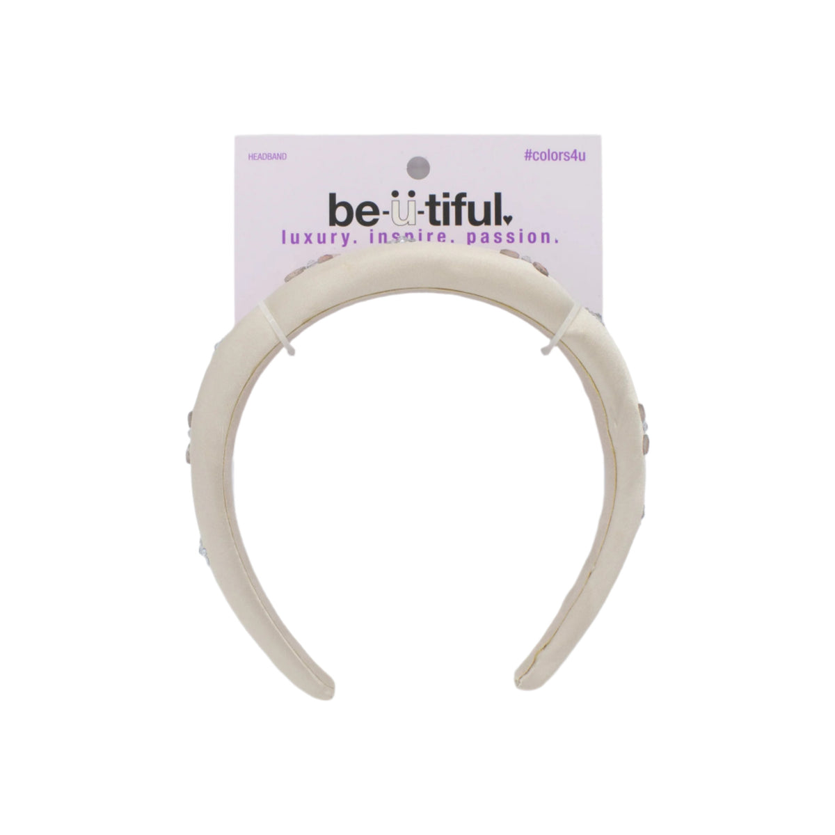 Scunci Gold Headband with Pink & Silver Jewels - New
