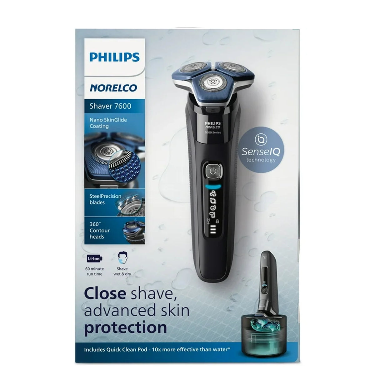 Philips 7600 Rechargeable Norelco 7600 Wet & Dry Electric Shaver - New