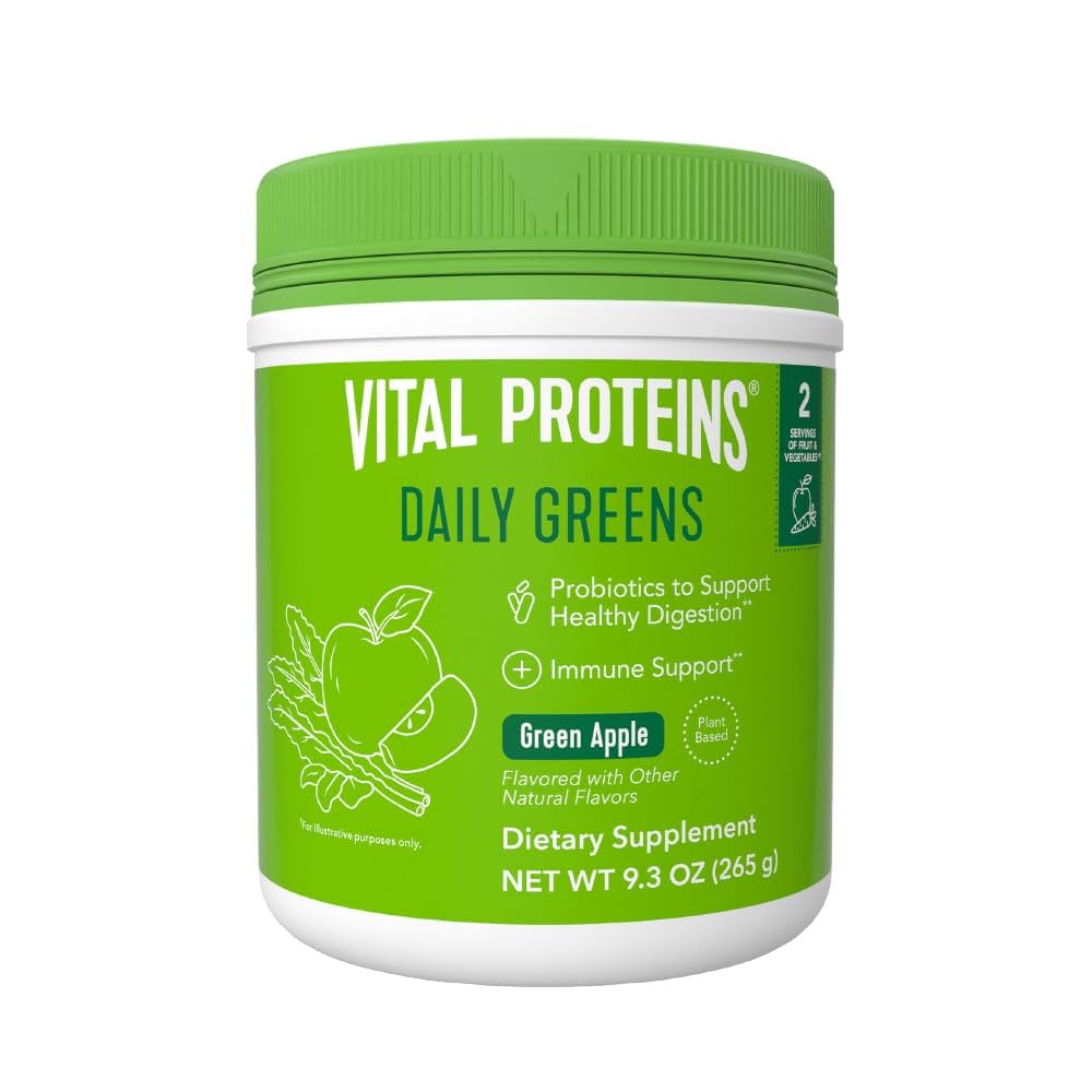 Vital Proteins Daily Greens Dietary Supplement Green Apple 10.5oz - New