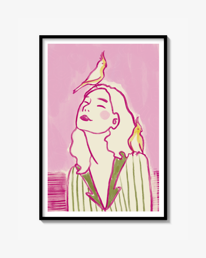 Feathers (pink) - Poster