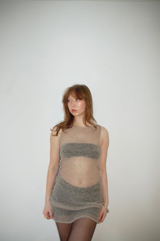 Beige naken Klänning - Mohair (S/M)