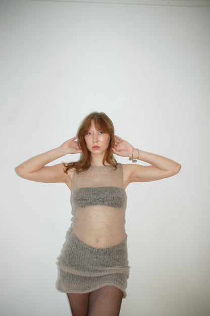 Beige naken Klänning - Mohair (S/M)