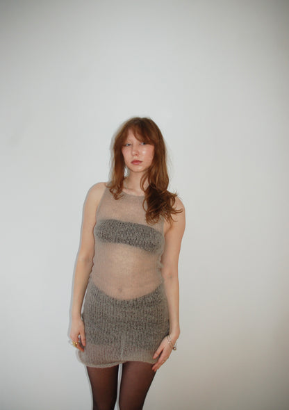 Beige naken Klänning - Mohair (S/M)