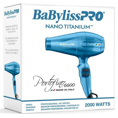 BaBylissPRO Nano Titanium Portofino Full-Size Hair Dryer Blue 2000W - Imperfect Box