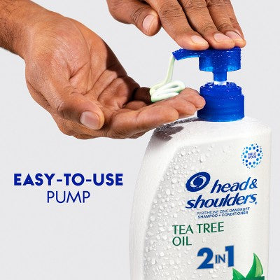 Head & Shoulders 2-in-1 Dandruff Shampoo and Conditioner, Anti-Dandruff Treatment, Tea Tree Oil for Daily Use, Paraben-Free 28.2 fl oz - Imperfect Container