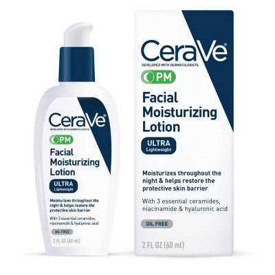 CeraVe PM Moisturizing Lotion, Night Cream for All Skin Types 2 fl oz - Missing Box