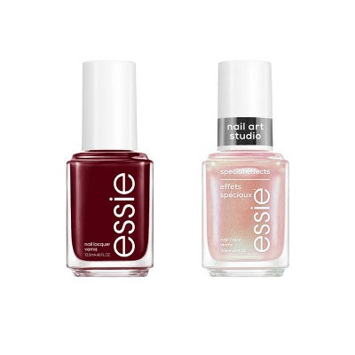 essie Nail Art Studio Berry Nail Polish Set Holiday Duo Makeup Bag 2pc - New