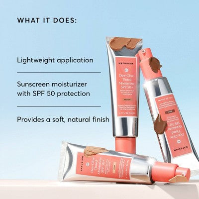 Naturium Tinted Dew Glow Moisturizer SPF 50 1.7 fl oz Light - Imperfect Box