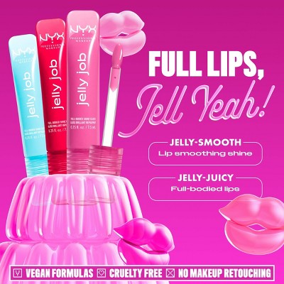 NYX Professional Makeup Jelly Job Peptide Lip Gloss 08 Jelly Kiss'd 0.25 fl oz - New