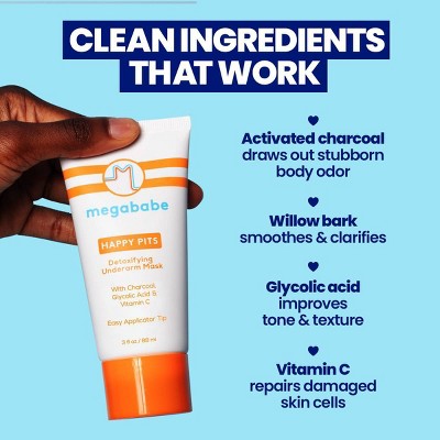 Megababe Happy Pits Detoxifying Underarm Mask 3 fl oz - New