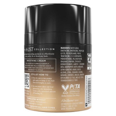 Tresemme A-List Collection Smoothing Cream, Golden Vanilla; Sandalwood Scent 3.04 fl oz - New
