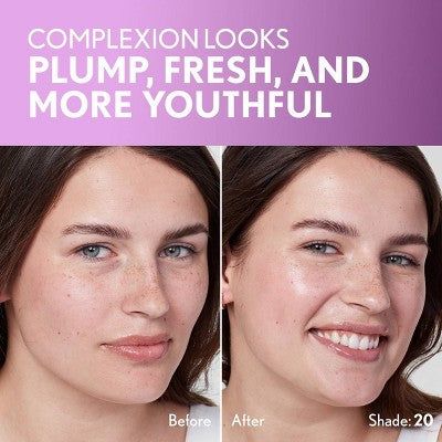 COVERGIRL Simply Ageless Skin Perfector Essence Vegan Foundation 20 Light 1 fl oz - Imperfect Container