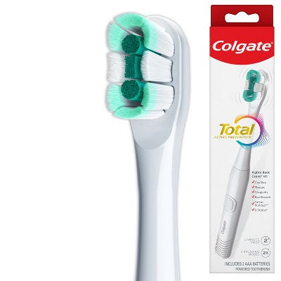 Colgate Total Active Prevention Battery Powered Toothbrush White - Imperfect Box