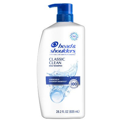 Head & Shoulders Dandruff Shampoo, Anti-Dandruff Treatment, Classic Clean for Daily Use, Paraben-Free  28.2 fl oz - Imperfect Container