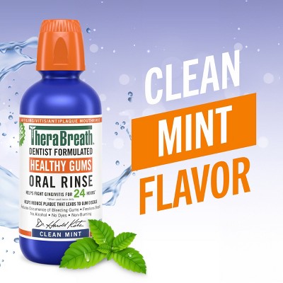 TheraBreath Healthy Gums Mouthwash Antigingivitis Clean Mint 16 fl oz - Imperfect Container