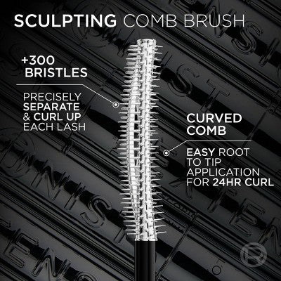 L'Oreal Paris Extensionist Curling & Lengthening Mascara Blackest Black Washable 0.41 fl oz - Imperfect Box
