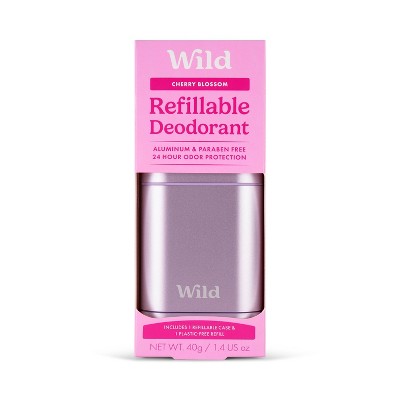 Wild Cosmetics Cream Deodorant Refill Cherry Blossom with Purple Case 5.29oz - Imperfect Box