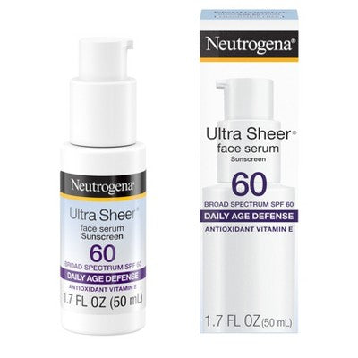 Neutrogena Ultra Sheer Moisturizing Sunscreen Serum SPF 60 1.7 fl oz - Imperfect Box