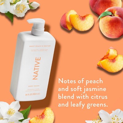 Native Body Wash for Women & Men Sweet Peach & Nectar 36 fl oz - New