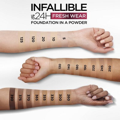 L'Oreal Paris Infallible Up to 24H Fresh Wear Foundation in a Powder 05 Pearl 0.31oz - Imperfect Container