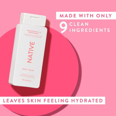 Native Body Wash for Women & Men Grapefruit & Bergamo Sulfate Free 18 fl oz - Imperfect Container