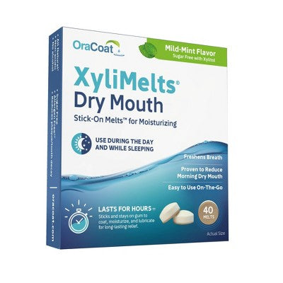 OraCoat XyliMelts for Dry Mouth Relief Mild Mint 40ct - Imperfect Box