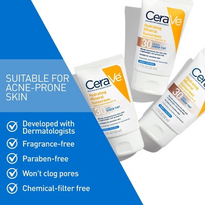 CeraVe Hydrating Mineral Tinted Face Lotion SPF 30 Deep EXP 12/2026 1.7 fl oz - Imperfect Box