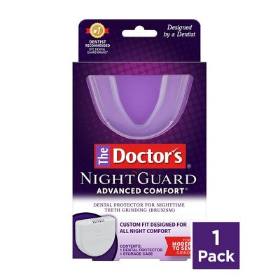 The Doctors Advanced Comfort Night Guard for Nighttime Teeth Grinding 1ct Guard with Storage Case - Imperfect Box