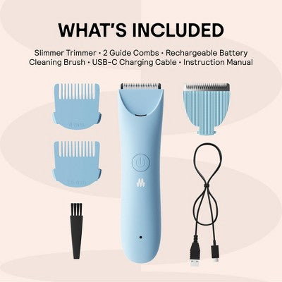 Meridian Slimmer Trimmer, Precision Pubic; Body Hair Trimmer for Women and Men Sky Blue - Imperfect Box