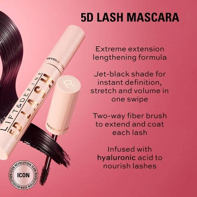 Makeup Revolution 5D Lash Mascara Black 0.47 fl oz - Imperfect Box