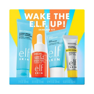 e.l.f. SKIN Wake the e.l.f. Up! Skincare Holiday Gift Kit 4ct - Imperfect Box