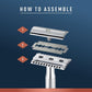 King C. Gillette Men's Double Edge Safety Razor + 5 Refill Blades - Imperfect Box