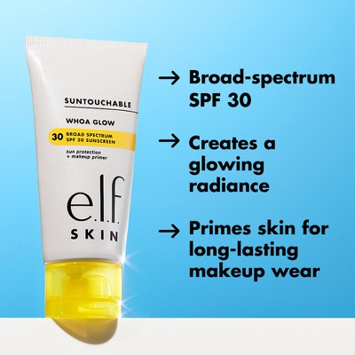 e.l.f. SKIN Suntouchable Whoa Glow Sunscreen & Primer Sunburst SPF 30 1.69 fl oz - Imperfect Box