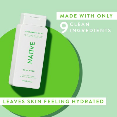 Native Body Wash for Women & Men Cucumber & Mint Sulfate Free 8 fl oz - New