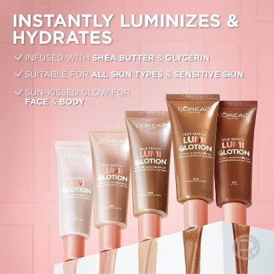 L'Oreal Paris True Match Lumi Glotion Natural Glow Enhancer 902 Light Glow 1.35 fl oz. - New