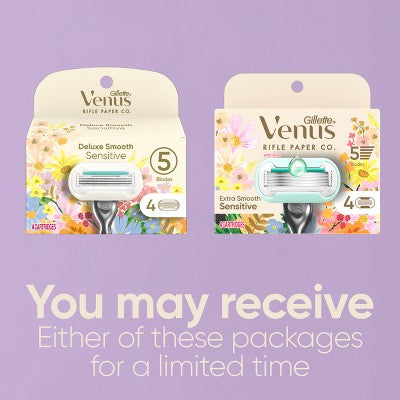Rifle Paper Co. + Venus Deluxe Smooth Sensitive Razor Blade Refills 4ct - Missing Box