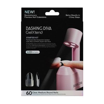 Dashing Diva Gel Xtend Starter Kit Magic Off + Remover Bundle Medium Round 60ct - Imperfect Box