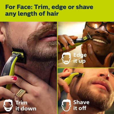 Philips Norelco OneBlade 360 Face Rechargeable Men's Electric Shaver and Trimmer QP2724/70 - Imperfect Box