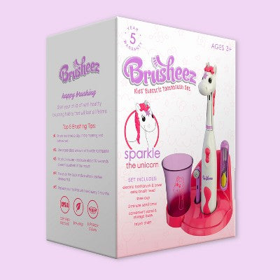 Brusheez Sparkle the Unicorn Kid's Electric Toothbrush Set - Imperfect Box
