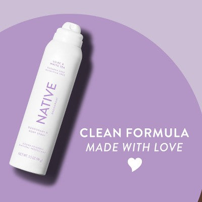 Native Spray Deodorant Lilac & White Tea Aluminum-Free 3.5oz - Imperfect Container