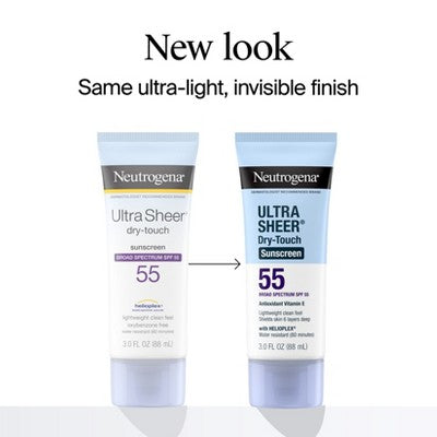 Neutrogena Ultra Sheer Dry Touch Sunscreen Lotion SPF 55 3oz - Imperfect Container