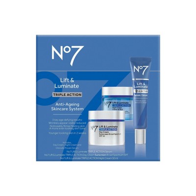 No7 Lift & Luminate Triple Action 3-Piece Skincare System 3ct - Imperfect Box