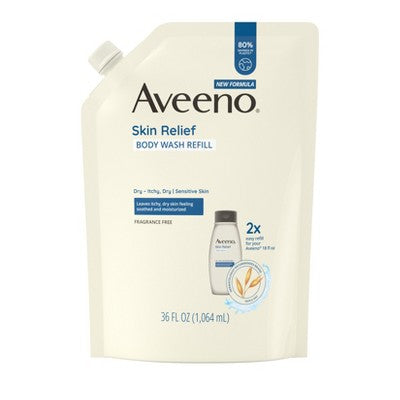 Aveeno Skin Relief Body Wash Refill 36 fl oz - Imperfect Container