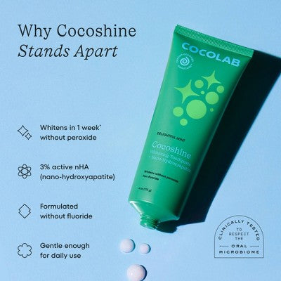 Cocolab Cocoshine Whitening Non-Fluoride Nano Hydroxyapatite Toothpaste Delightful Mint 4oz - Missing Box
