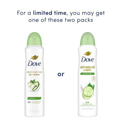Dove Beauty Advanced Care Cool Essential Antiperspirant Deodorant Twin Pack 3.8oz/2ct - New