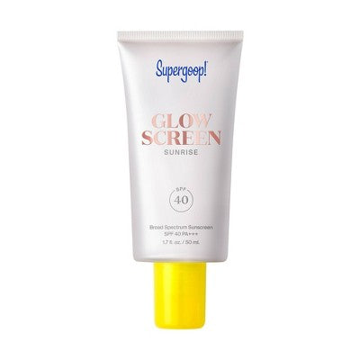 Supergoop! Glowscreen Sunrise Hydrating Glowy Tinted Primer; Hyaluronic Acid + Niacinamide SPF 40 1.7 fl oz - Missing Box